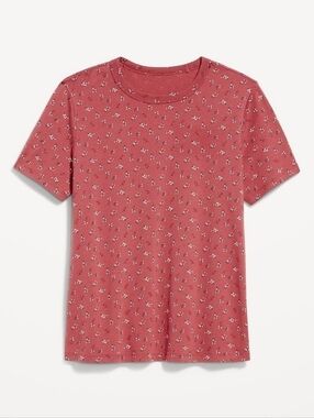 Old Navy Dusty Rose Mini Floral Everywhere Cotton Crewneck Tee. Size Medium